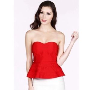 WOW Couture Strapless Peplum Tube Top